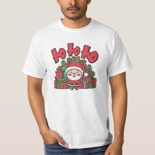 Jolly Cartoon Santa Christmas-67748 T-Shirt (Vorderseite)
