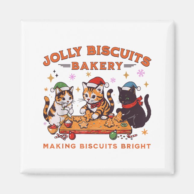 Jolly Christmas Biscuits Bakery Baking Crew Xmas C Magnet (Vorne)
