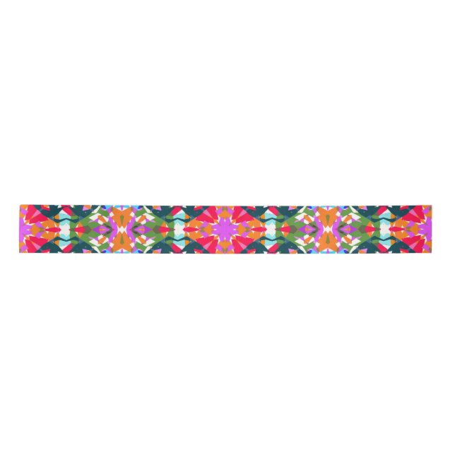 Jolly Christmas Colorful Maximalist Moderne froh Satinband (Vorderseite)