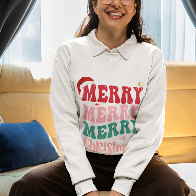 Jolly Christmas Design mit Weihnachtsmannmütze Sweatshirt (Von Creator hochgeladen)