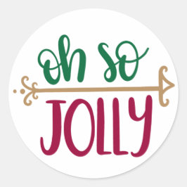 Jolly Christmas Design Runder Aufkleber