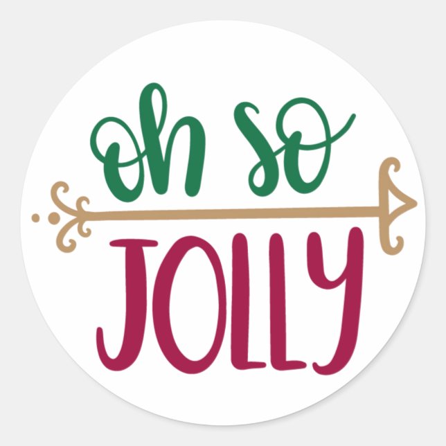 Jolly Christmas Design Runder Aufkleber (Vorderseite)