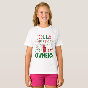 Jolly Christmas für Katzenbesitzer Personalisiert T-Shirt