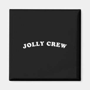 Jolly Crew Funny Christmas Shirt Rentiers Sleigh Magnet