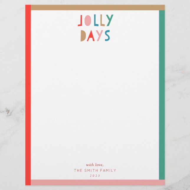 Jolly Days Holiday Stationery Briefbogen (Vorderseite)