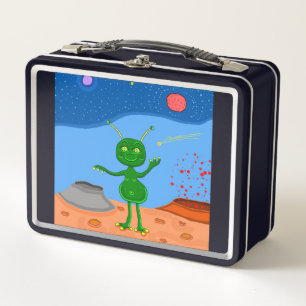 Jolly die Niedliche Alien Metal Lunch Box