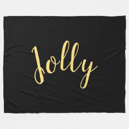 JOLLY Elegant Modernes Skripttext Schwarzer Hinter Fleecedecke
