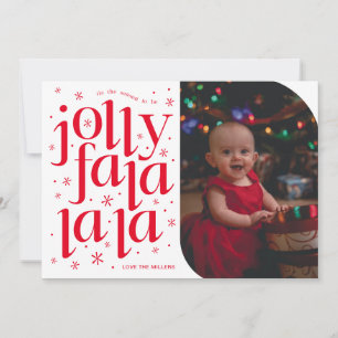 Jolly Fa La La La La Whimsical Foto Holiday Card Feiertagskarte