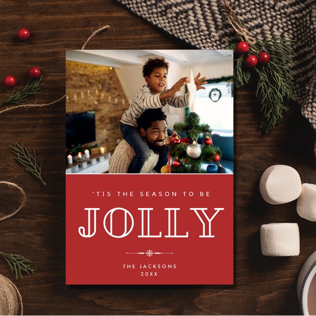 Jolly Family Foto Weihnachten (Jolly Family Photo Christmas Holiday Card)