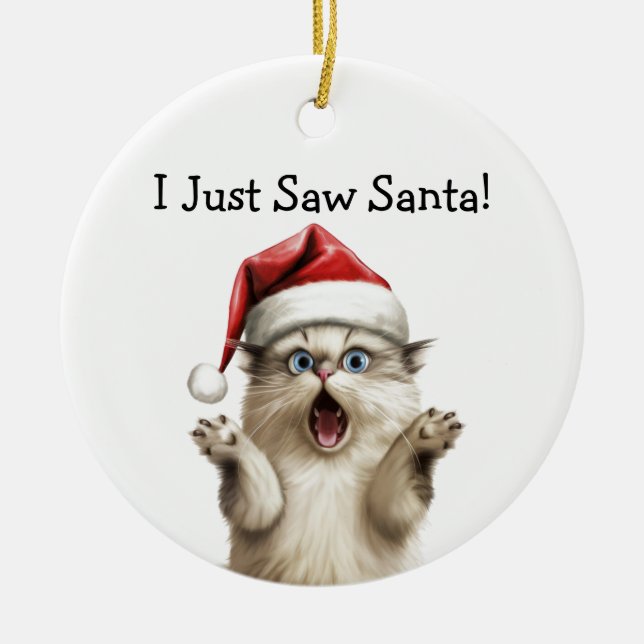 Jolly Feline Christmas Cat Ornament (Vorne)