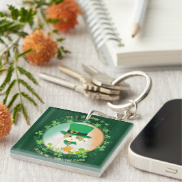 Jolly Ginger Tabby Irish Cheer Schlüsselanhänger