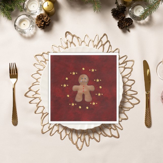 Jolly Gingerbread Man Christmas Serviette (Von Creator hochgeladen)