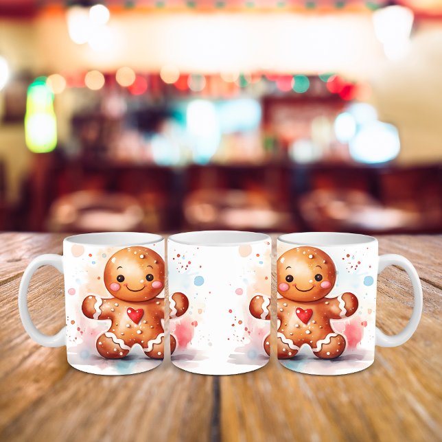 Jolly Gingerbread People Christmas Holiday Zweifarbige Tasse (Von Creator hochgeladen)