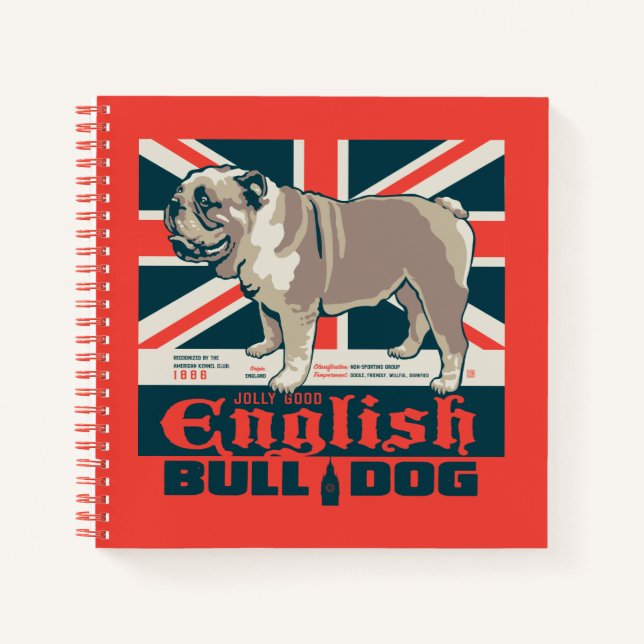 Jolly Good English Bulldog Notizbuch (Vorderseite)