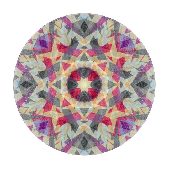 Jolly Gray Red Purple Christmas Star Kitchen Decor Schneidebrett (Vorderseite)