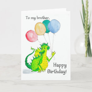 Jolly Green Dragon Brother Birthday Card Feiertagskarte