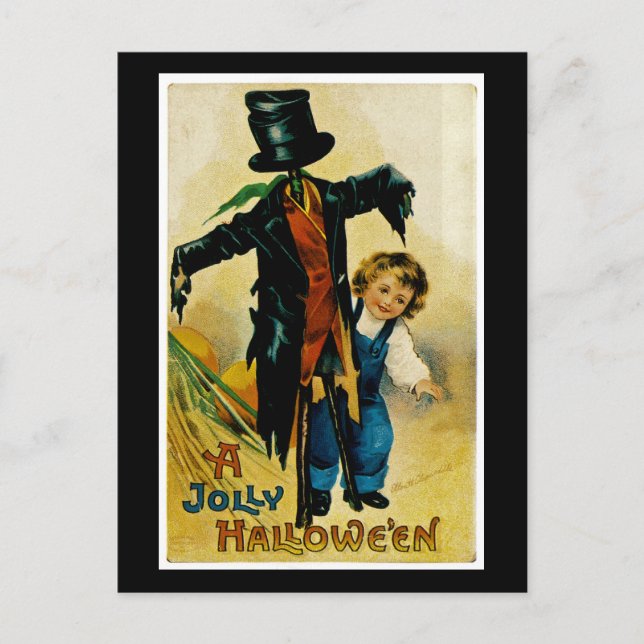 Jolly Halloween Scarecrow Postkarte (Vorderseite)