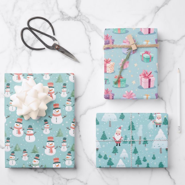 Jolly Holiday Christmas Geschenkpapier Set (Vorderseite)