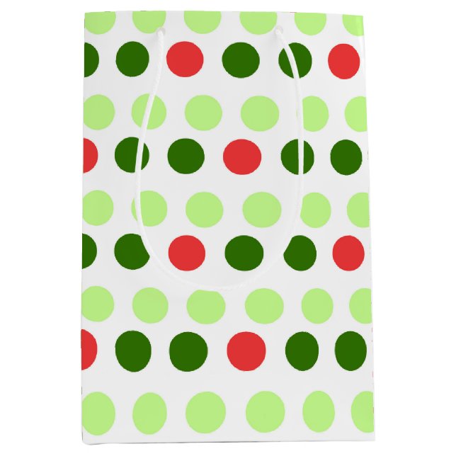 Jolly Holiday Polka Dot Mittlere Geschenktüte (Vorderseite)