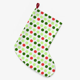 Jolly Holiday Polka Dots Großer Weihnachtsstrumpf