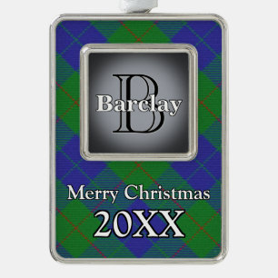 Jolly Holidays Clan Barclay Jagd Tartan Rahmen-Ornament Silber