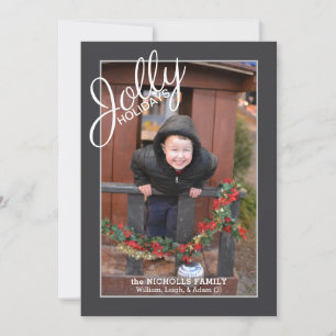 Jolly Holidays Pattern Single Foto Holiday Feiertagskarte