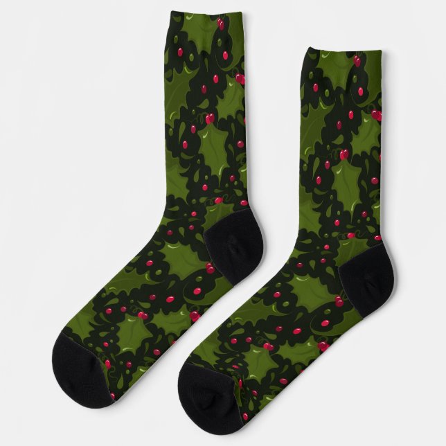 Jolly Holly and Berries Festive Socken (Linkes Detail)