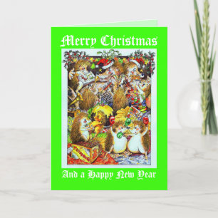Jolly Holly Christmas Prickles Card Feiertagskarte