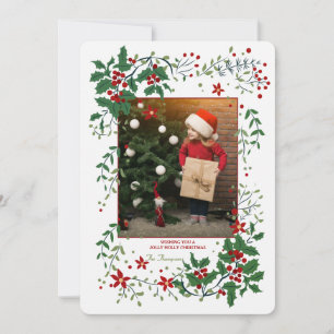 Jolly Holly Foto Weihnachtskarte Einladung
