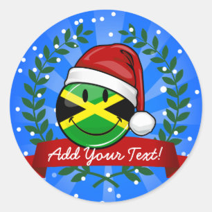 Jolly Jamaican Flag Christmas Style Runder Aufkleber