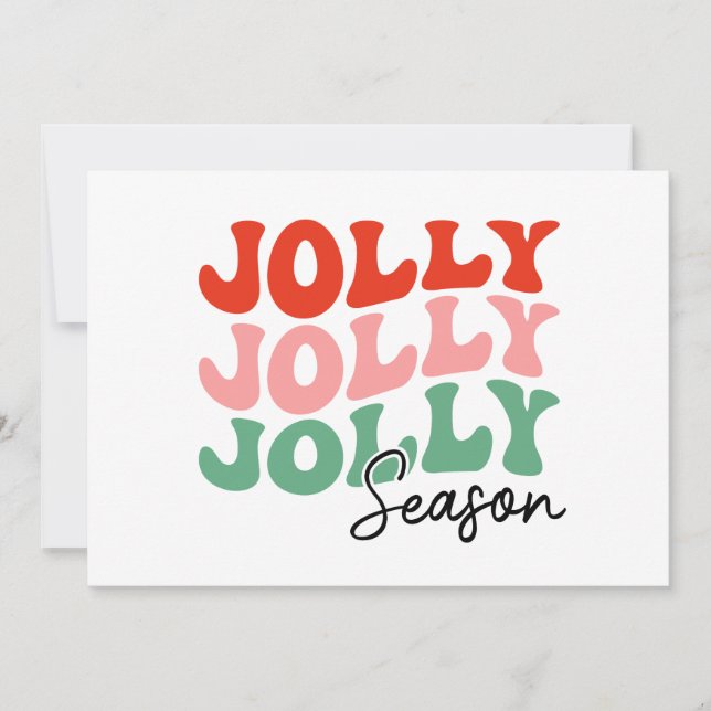 Jolly Jolly Jolly Season Retro Holiday Typografie Karte (Vorderseite)