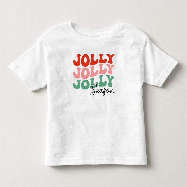 Jolly Jolly Jolly Season Retro Holiday Typografie Kleinkind T-shirt (Vorderseite)