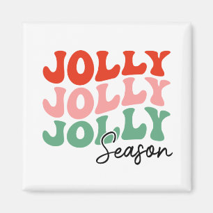 Jolly Jolly Jolly Season Retro Holiday Typografie Magnet