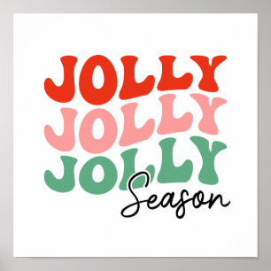 Jolly Jolly Jolly Season Retro Holiday Typografie Poster