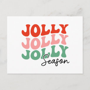 Jolly Jolly Jolly Season Retro Holiday Typografie Postkarte