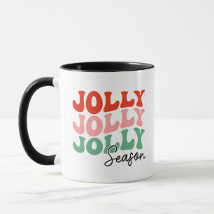 Jolly Jolly Jolly Season Retro Holiday Typografie Tasse