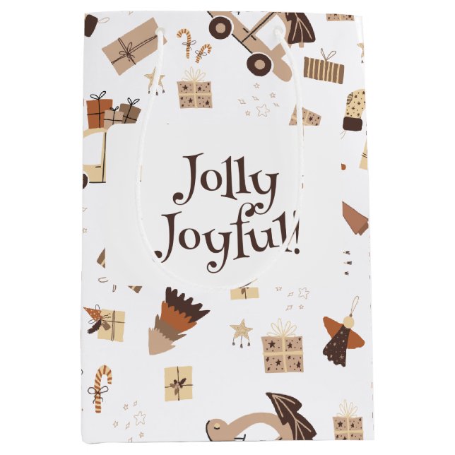 Jolly Joyful Boho Christmas Mittlere Geschenktüte (Vorderseite)