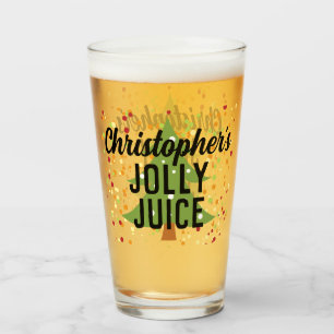 Jolly Juice Funny Individuelle Name Weihnachtsbier Glas
