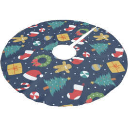 Jolly Jumble Christmas Tree Skirt Polyester Weihnachtsbaumdecke