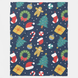 Jolly Jumble Holiday Fleece Blanket