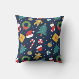 Jolly Jumble Holiday Throw Pillow Kissen
