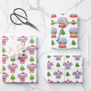 Jolly Jumbos Elephant Weihnachten Geschenkpapier Set