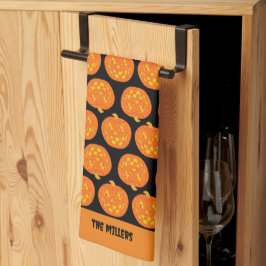 Jolly Kürbislaterne Pattern Niedlich Black Hallowe Geschirrtuch