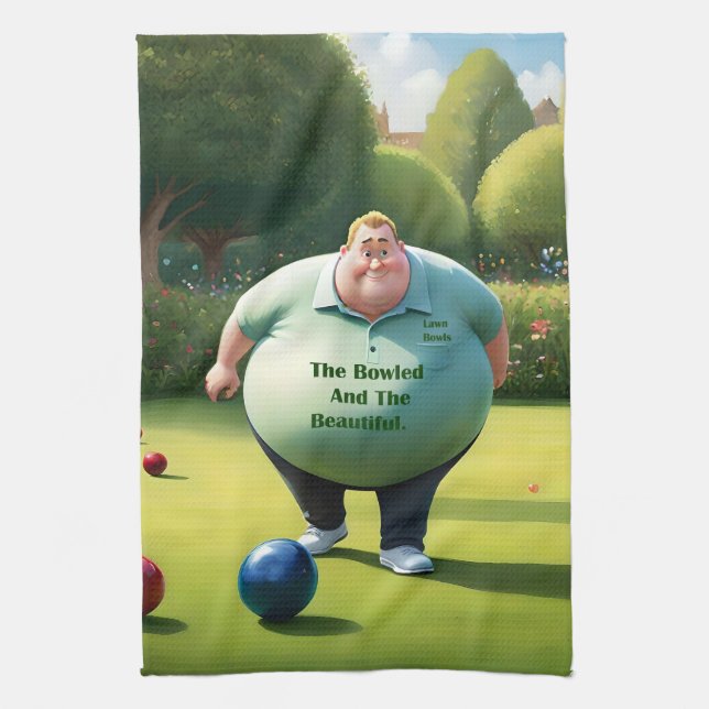 Jolly Lawn Bowler Man, Geschirrtuch (Vertikal)
