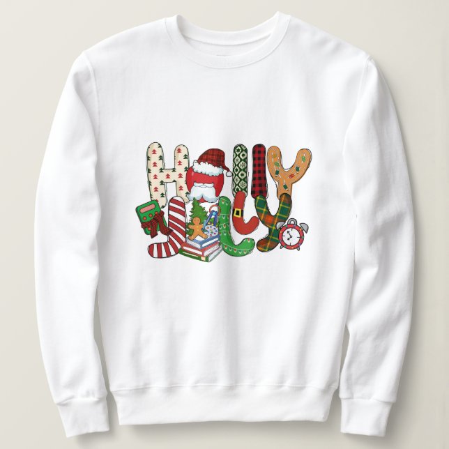Jolly-Lehrer-Weihnachtspullover Sweatshirt (Design vorne)