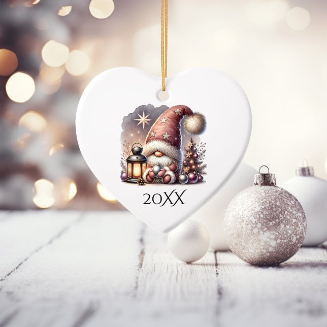 Jolly Little Gnome Ceramic Ornament (Jolly Little Gnome Ceramic Ornament. )