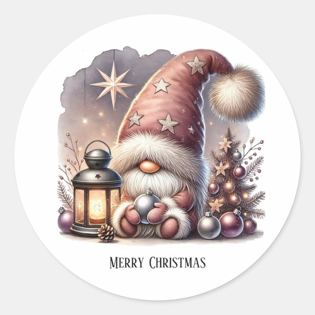 Jolly Little Gnome Round Stickers (Vorderseite)