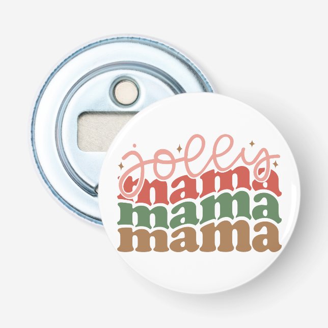 Jolly Mama Retro Groovy Weihnachtsferien Flaschenöffner (Vorderseite)