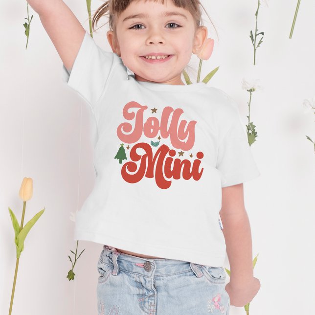 Jolly Mini Retro Groovy Weihnachtsferien Kleinkind T-shirt (Jolly Mama Retro Groovy Christmas Holidays T-Shirt)