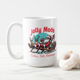 Jolly Mode Santa Chill Sip Repeat for Coworker Kaffeetasse
